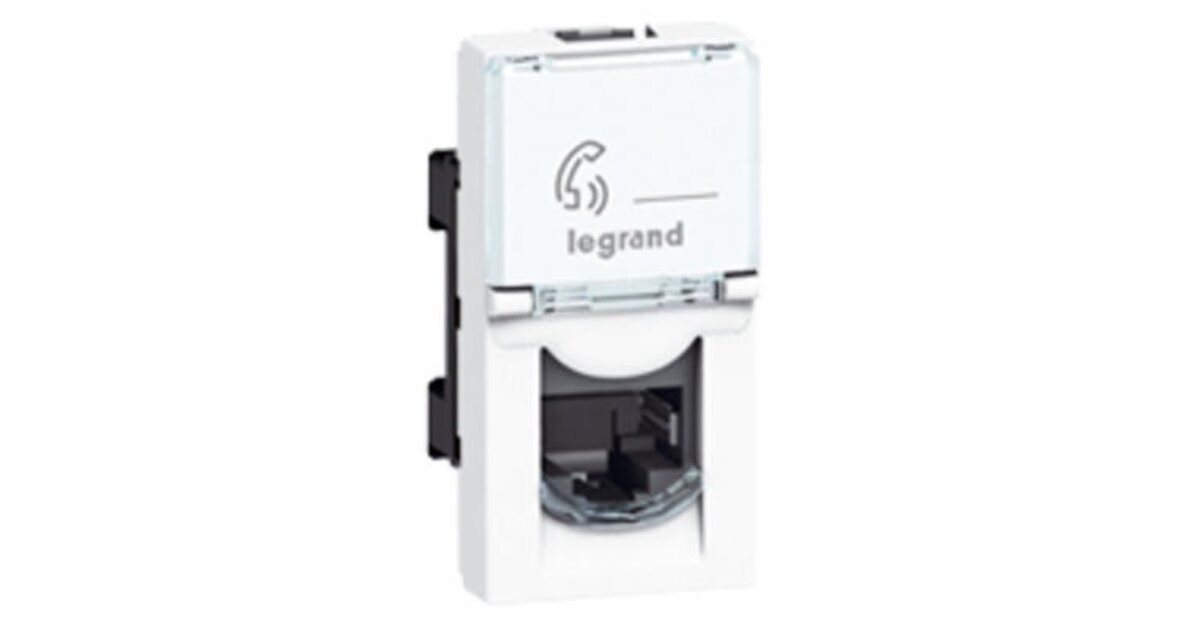 Prise RJ45 Blindée Legrand Mosaic Catégorie 6 (Cat.6) STP - Pour Réseau Ethernet Filaire